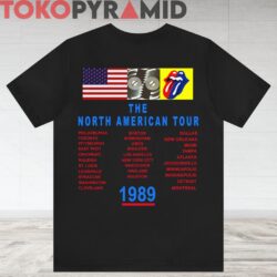 80s Vintage Rolling Stones Steel Wheels 1989 The North American Tour 2 Sided Rare T shirt Back
