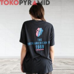80s Vintage Rolling Stones Steel Wheels Tour 1989 The North American Tour 2 Sided Rare T shirt back