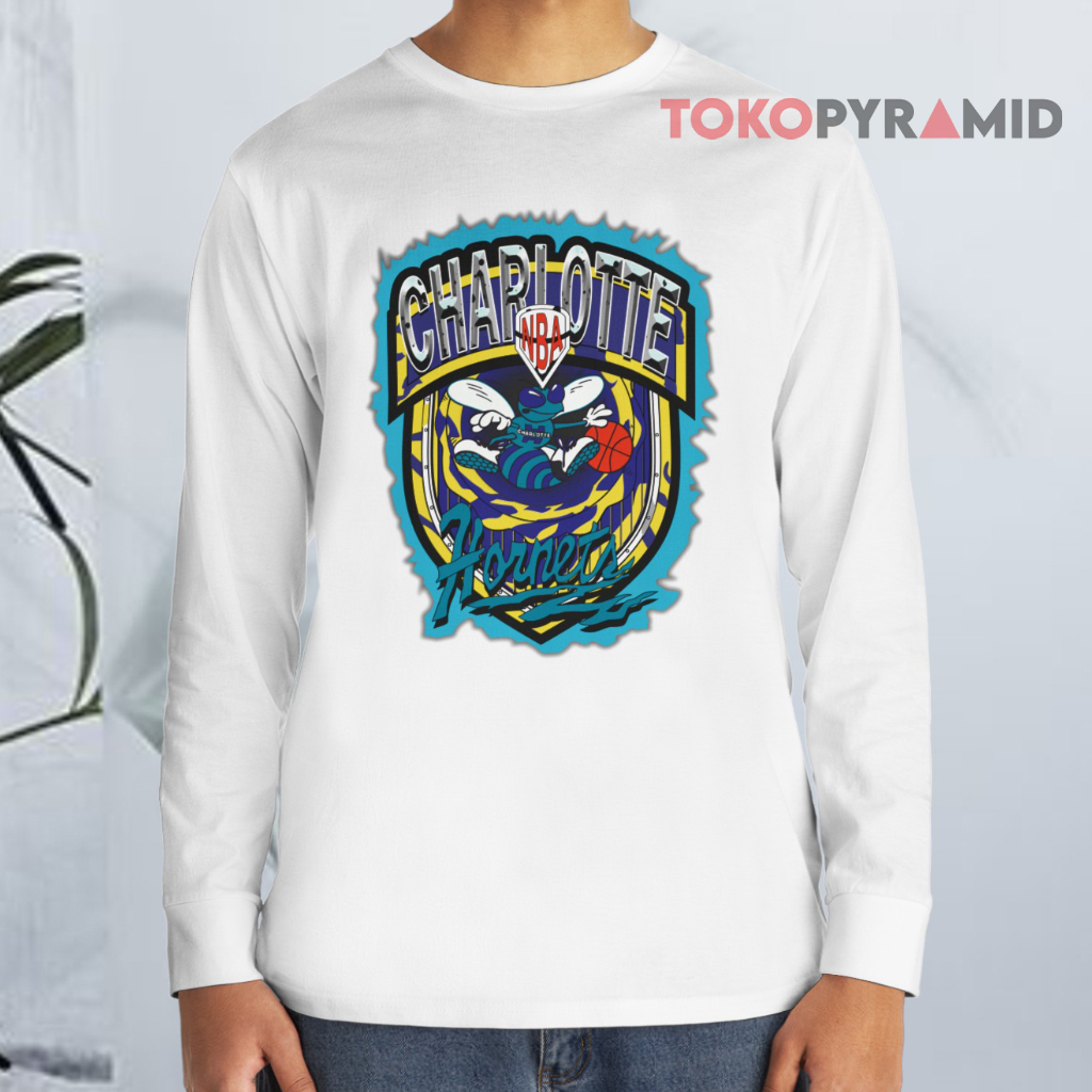 90s Charlotte Hornets Basketball Nba Long sleeved 90s Charlotte Hornets Basketball Nba Long sleeved