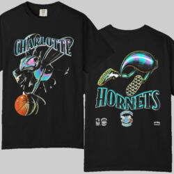 90s Charlotte Hornets Busting Through Shirt Vintage Double Sided T shirt
