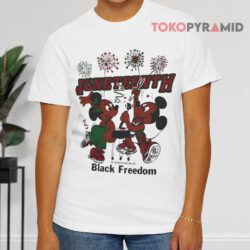90s Disney Mickey Minnie Juneteenth A Celebration Of Black Freedom White T shirt