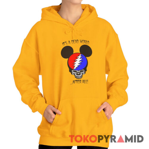 90s Grateful Dead Mickey Mouse It's a Dead World After All Rare Hoodie 90s Grateful Dead Mickey Mouse It's a Dead World After All Rare Hoodie