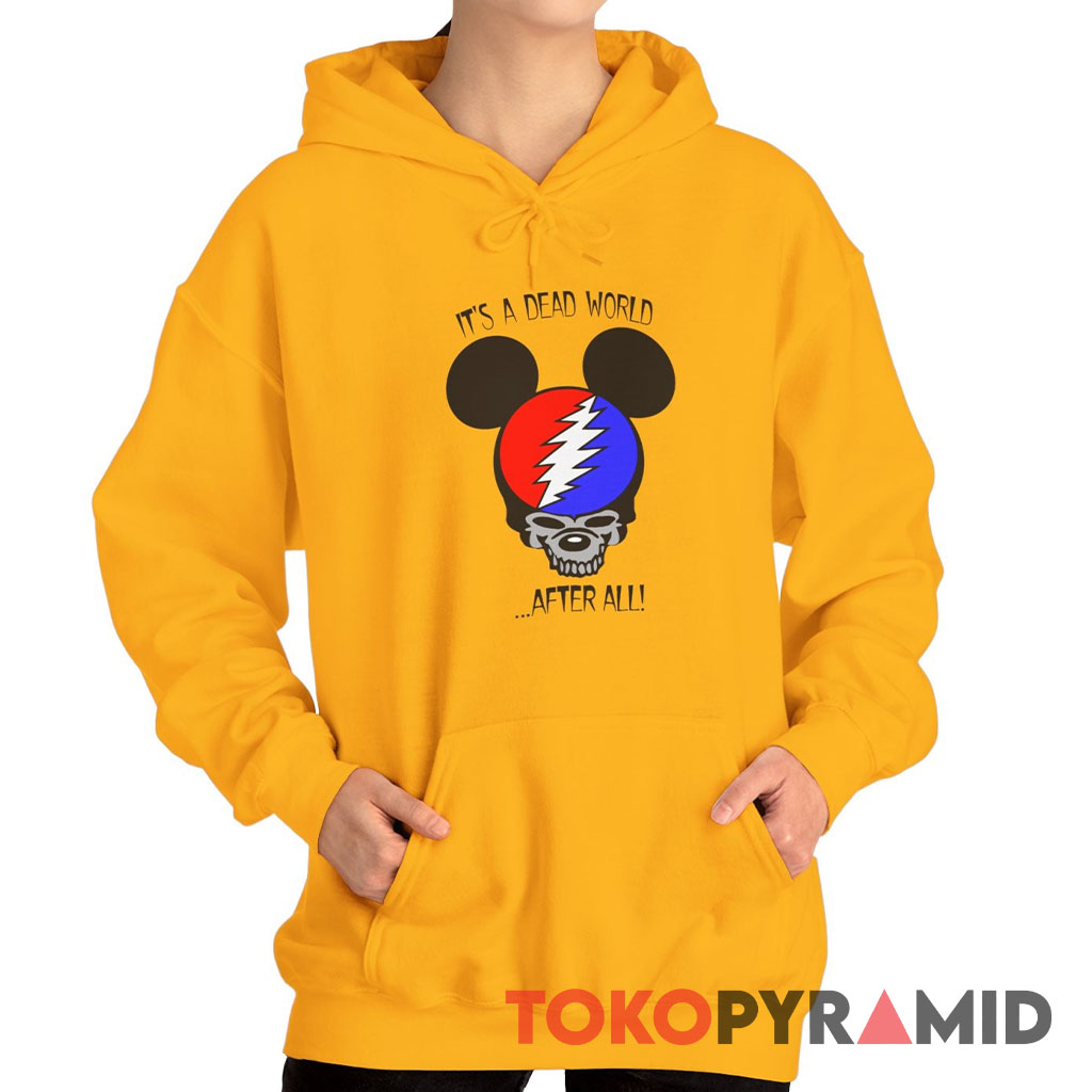 90s Grateful Dead Mickey Mouse It's a Dead World After All Rare Hoodie 90s Grateful Dead Mickey Mouse It's a Dead World After All Rare Hoodie