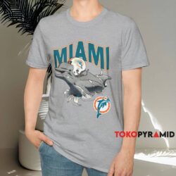 90s Miami Dolphins Break Through Shirt Grey T shirt