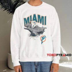 90s Miami Dolphins Break Through Shirt 4 90s Miami Dolphins Break Through Shirt White Sweatshirt