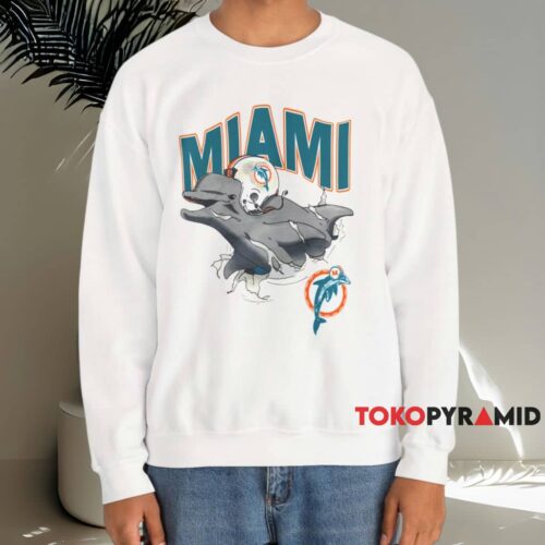 90s Miami Dolphins Break Through Shirt White Sweatshirt 90s Miami Dolphins Break Through Shirt White Sweatshirt