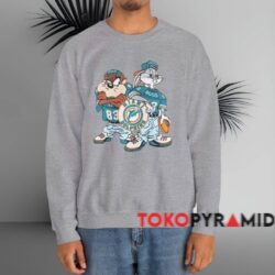 90s Miami Dolphins Looney Tunes Shirt Grey Sweatshirt