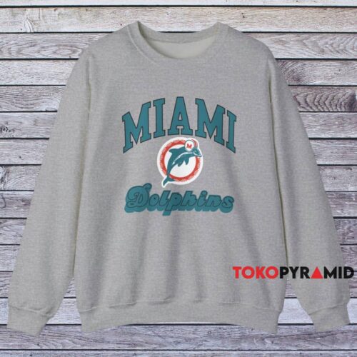 90s Miami Dolphins Nfl Football Classic Shirt Grey Sweatshirt