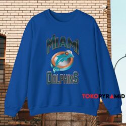 90s Miami Dolphins Old Logo Shirt Blue Sweatshirt
