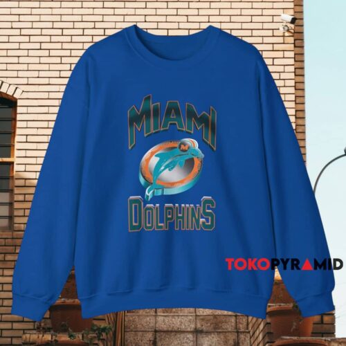 90s Miami Dolphins Old Logo Shirt Blue Sweatshirt