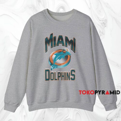 90s Miami Dolphins Old Logo Shirt Grey Sweatshirt