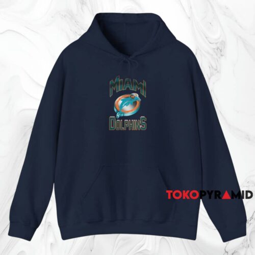 90s Miami Dolphins Old Logo Shirt Navy Hoodie