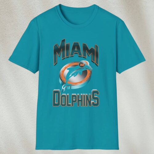 90s Miami Dolphins Old Logo Shirt Tropical Blue T shirt