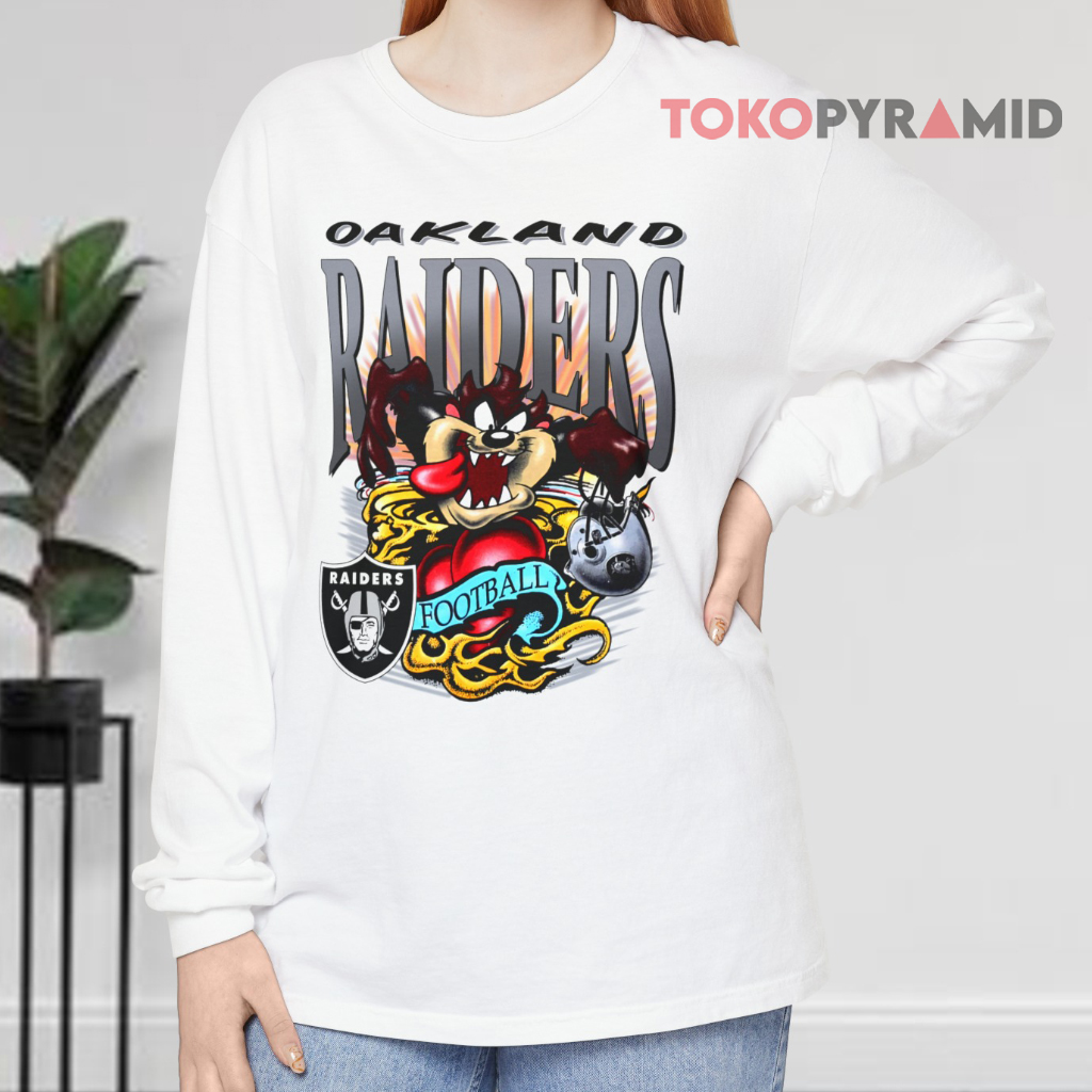 90s Oakland Raiders Taz Looney Tunes Nfl Long sleeved 90s Oakland Raiders Taz Looney Tunes Nfl Long sleeved
