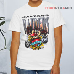 90s Oakland Raiders Taz Looney Tunes Nfl White T shirt