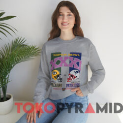 90s Packers vs Patriots Super Bowl XXXI NFL T-shirt 2 90s Packers Vs Patriots Super Bowl Xxxi Nfl T shirt Grey Sweatshirt