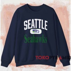 90s Seattle Seahawks Logo Football Shirt 3 90s Seattle Seahawks Logo Football Shirt Navy Sweatshirt