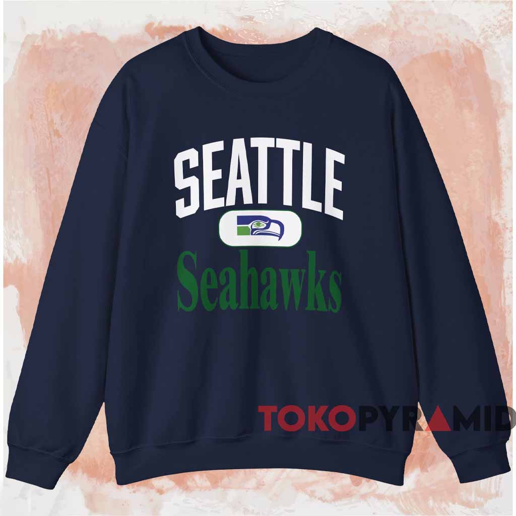 90s Seattle Seahawks Logo Football Shirt Navy Sweatshirt 90s Seattle Seahawks Logo Football Shirt Navy Sweatshirt