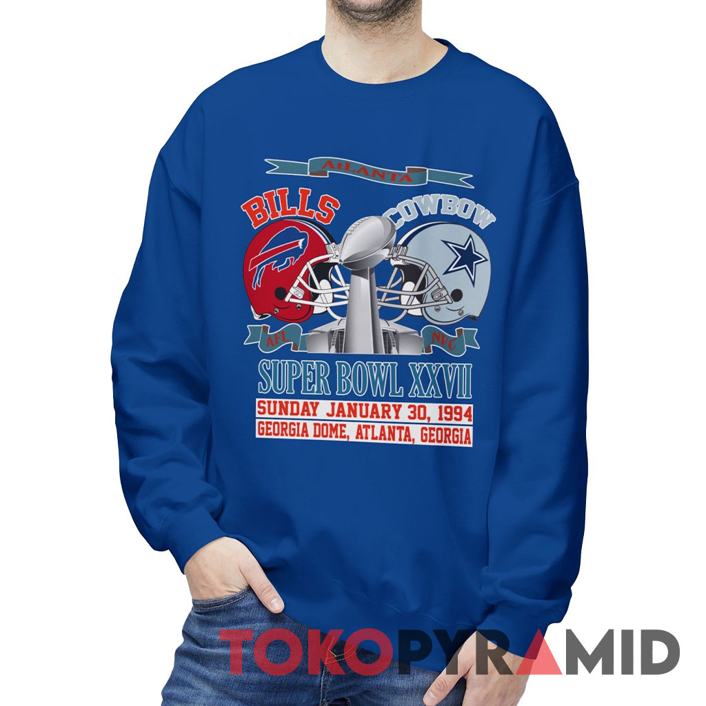 90s Vintage AFL NFC Dallas Cowboys Buffalo Bills 1994 Super Bowl XXVIII Georgia Dome Atlanta Rare Sweatshirt 90s Vintage AFL NFC Dallas Cowboys Buffalo Bills 1994 Super Bowl XXVIII Georgia Dome Atlanta Rare Sweatshirt