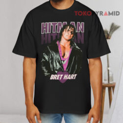 90s Vintage Bret Hitman Hart Wwf Wrestling Black T shirt