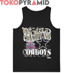 90s Vintage Dallas Cowboys 1992 Super Bowl XXVII World Champions Retro Style Rare Tee 4 90s Vintage Dallas Cowboys 1992 Super Bowl XXVII World Champions Retro Style Black Tank Top
