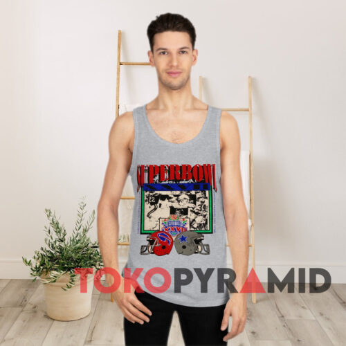 90s Vintage Dallas Cowboys Buffalo Bills 1993 Super Bowl XXVII Champions Pasadena Grey Tank Top 90s Vintage Dallas Cowboys Buffalo Bills 1993 Super Bowl XXVII Champions Pasadena Grey Tank Top