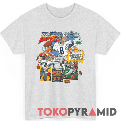 90s Vintage Dallas Cowboys Troy Aikman Comic Rare Tee 90s Vintage Dallas Cowboys Troy Aikman Comic Rare Tee