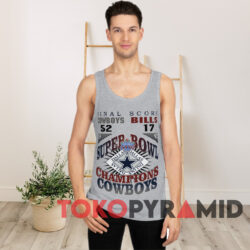 Dallas Cowboys Vs Buffalo Bills Super Bowl XXVII 1992 T-shirt 2 90s Vintage Dallas Dallas Cowboys Vs Buffalo Bills Super BowlSuper Bowl XXVII Champions 1992 Grey Tank Top