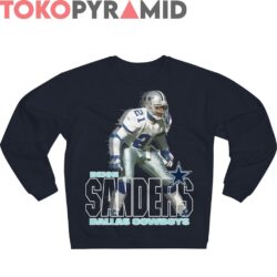 90s Vintage Deion Sanders Dallas Cowboys NFL Rare Navy Long Sleeve
