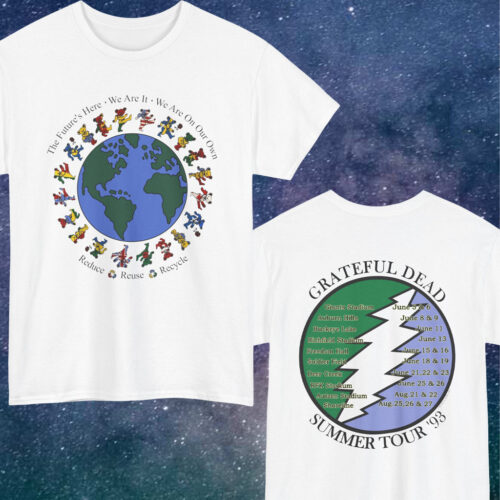 90s Vintage Grateful Dead 1993 Summer Tour Reduce Reuse Recycle 2 Sided Rare Shirt