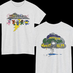 90s Vintage Grateful Dead 1994 North West Tour Rain Skeleton Dancing Bears 2 Sided Rare Shirt