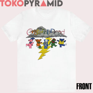 90s Vintage Grateful Dead 1994 North West Tour Rain Skeleton Dancing Bears 2 Sided Rare Shirt