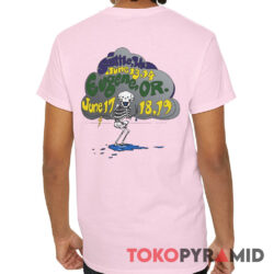 90s Vintage Grateful Dead 1994 North West Tour Rain Skeleton Dancing Bears 2 Sided Rare Shirt Back