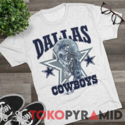 90s Vintage NFL Dallas Cowboys 1996 Old Helmet Grey T shirt