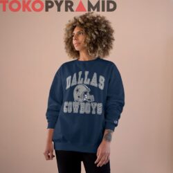 90s Vintage NFL Dallas Cowboys Helmet Football Unique Navy Long Sleeve