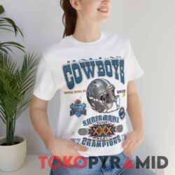 90s Vintage NFL Dallas Cowboys Super Bowl Champions Logo White T shirt
