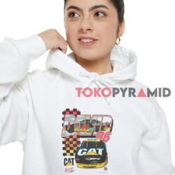 90s Vintage Nascar David Green 96 Tee Caterpillar Chevy Monte Carlo White Hoodie