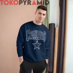 90s Vintage National Football League Dallas Cowboys Logo Rare Navy Long Sleeve