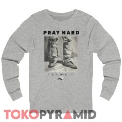 Vintage 90s Pray Hard Shirt 1 Thessalonians 5:17 Christian Bible Quote Grey 2 90s Vintage Pray Hard Shirt Ripped Jeans 1 Thessalonians 5 17 Christian Bible Quote Grey Long sleeved T shirt