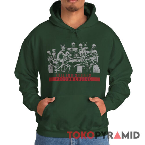 90s Vintage Rolling Stones 1994 Skeletons Voodoo Lounge Rare Hoodie