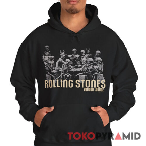 90s Vintage Rolling Stones Skeletons 1994 Voodoo Lounge Rare Hoodie