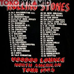 90s Vintage Rolling Stones Voodoo Lounge Tour 1994 North American Tour 2 Sided Rare T-shirt 2 90s Vintage Rolling Stones Voodoo Lounge Tour 1994 North American Tour 2 Sided Rare T shirt back 2