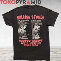 90s Vintage Rolling Stones Voodoo Lounge Tour 1994 North American Tour 2 Sided Rare T shirt back