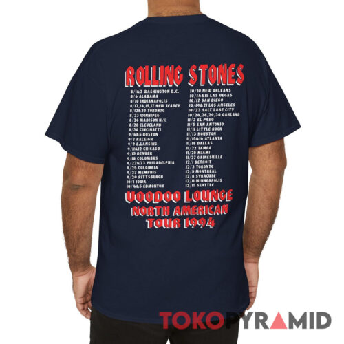 90s Vintage Rolling Stones Voodoo Lounge Tour 1994 North American Tour Shirt Back