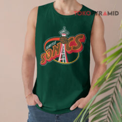 90's Vintage Seattle Sonics NBA Team Big Logo Shirt 2 90's Vintage Seattle Sonics Nba Team Big Logo Tank Top