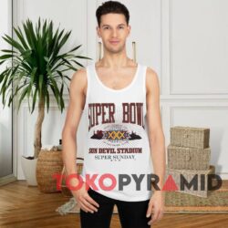 Super Bowl 1996 Dallas Cowboys vs Pittsburgh Steelers T-Shirt 2 90s Vintage Super Bowl 1996 Arizona Sun Devil Stadium Super Sunday Dallas Cowboys V Pittsburgh Steelers White Tank Top