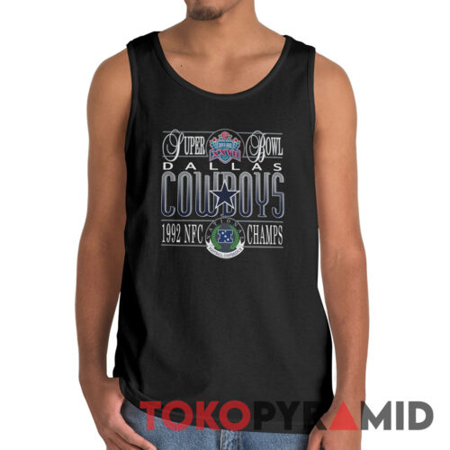 90s Vintage Super Bowl XXVII Dallas Cowboys 1992 NFC Champs Football Conference NFL Rare Tank Top 90s Vintage Super Bowl XXVII Dallas Cowboys 1992 NFC Champs Football Conference NFL Rare Tank Top