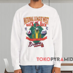 91 92 Atlanta Braves Back2back Shirt White Sweatshirt