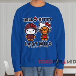 A Bathing Ape Bape Hello Kitty Baby Milo T-shirt 4 A Bathing Ape Bape Hello Kitty Baby Milo T shirt Blue Sweatshirt