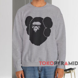 A Bathing Ape Bape x Kaws T-shirt 4 A Bathing Ape Bape X Kaws T shirt Grey Sweatshirt